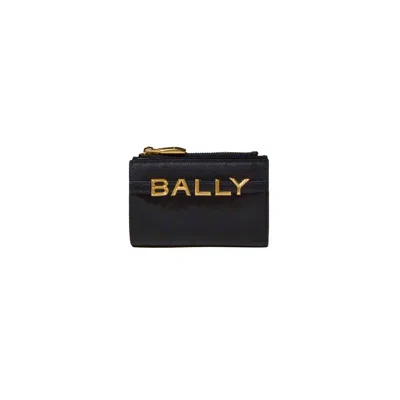 Shop Bally Logo Detailed Zipped Wallet In Black