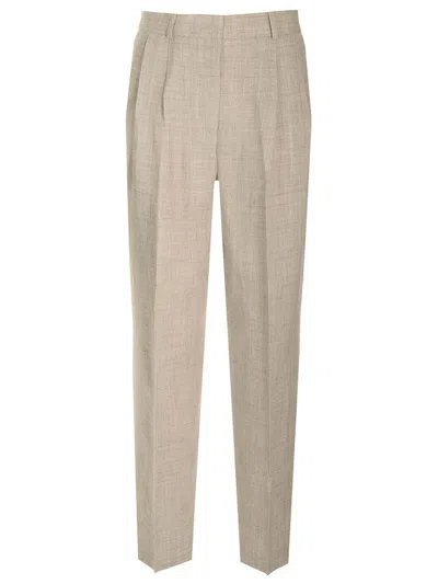 Shop Totême Tailored Straight Leg Trousers In Grey