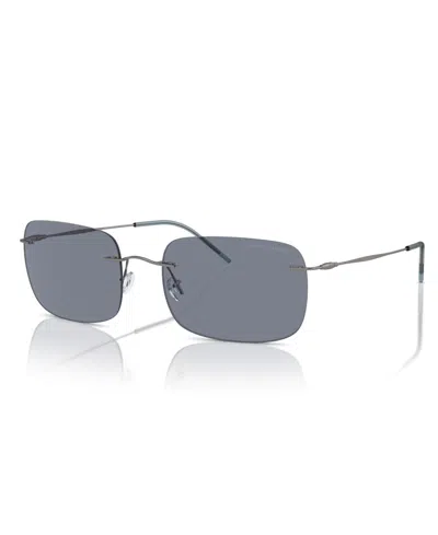 Shop Giorgio Armani Men's Sunglasses, Ar1512m In Matte Gunmetal,blue