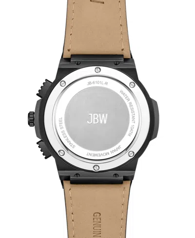 Shop Jbw Men's Saxon Multifunction Black Embossed Crocodile Leather Watch, 48mm