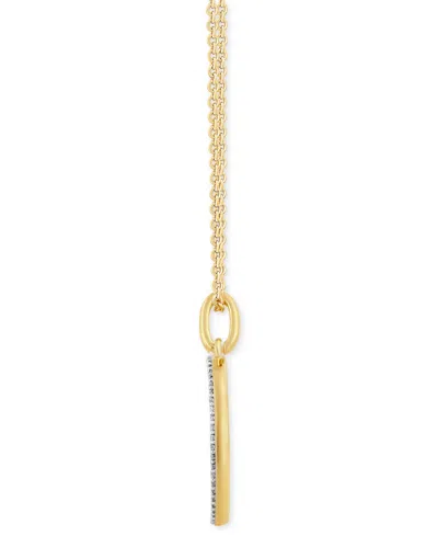 Wonder Fine Jewelry Disney  Diamond Winnie The Pooh Disc 18" Pendant Necklace (1/8 Ct. T .w.) In Gold In Gold-plated Sterling Silver