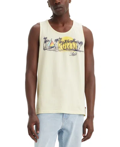 Shop Levi's Men's Relaxed-fit Logo Bear Graphic Tank Top In Sailboat S