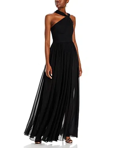 Shop Michael Kors Silk Chiffon Goddess Gown In Black