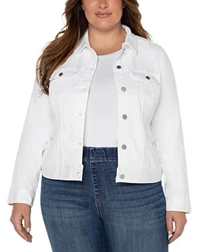 Shop Liverpool Los Angeles Plus Classic Denim Jacket In Bright White