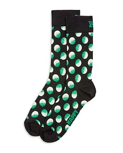 Shop Happy Socks Big Dot Crew Socks In Black