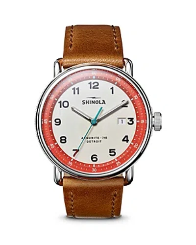 Shop Shinola Canfield Model C56 3hd Watch, 43mm In White/brown