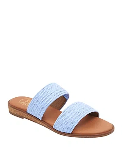 Shop Andre Assous Women's Galia Slip On Strappy Slide Sandals In Blue