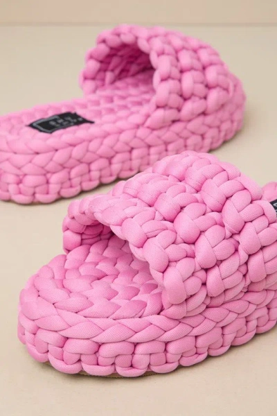 Shop Shu Shop Keiko Pink Braided Fabric Platform Slide Sandals
