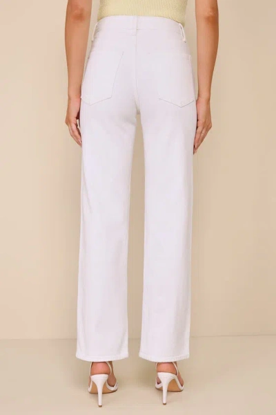 Shop Just Usa Stylish Journey White Denim High-rise Straight Leg Jeans