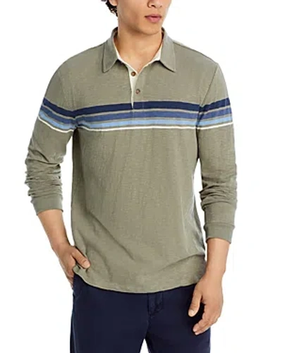 Shop Marine Layer Slub Knit Regular Fit Rugby Shirt In Green/blue