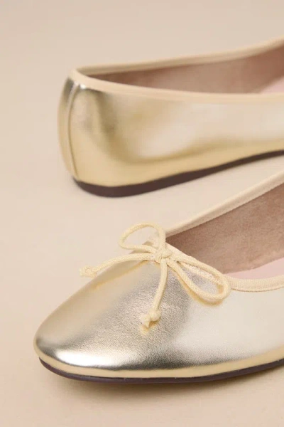 Chinese Laundry Audrey Gold Metallic Bow Ballet Flats In Gold