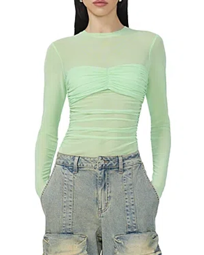Shop Afrm Sandrine Illusion Top In Neon Mint