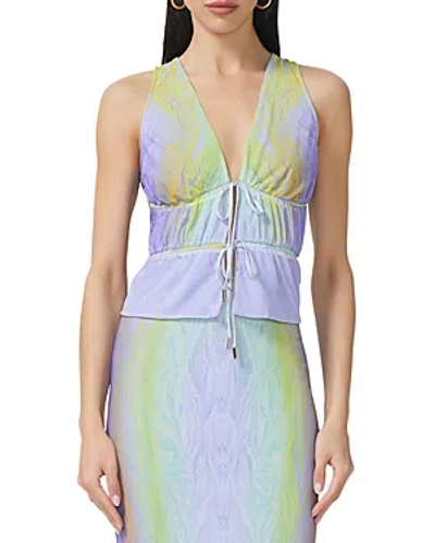 Shop Afrm Mirna Tie Front Tank Top In Placed