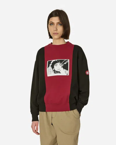 Shop Cav Empt Paneled Two Tone Crewneck Sweatshirt In Red