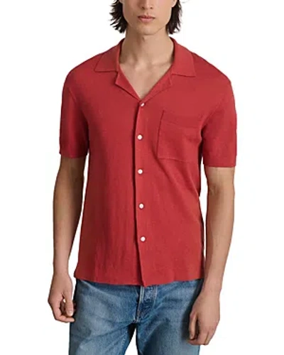 Shop Alex Mill Aldrich Relaxed Fit Knit Camp Shirt In Persimmon