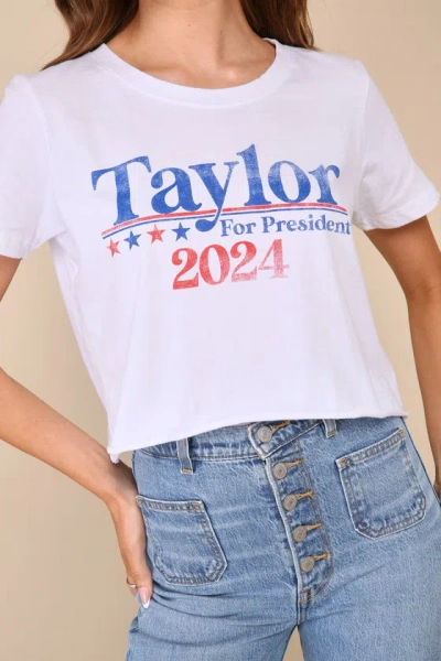 Shop Prince Peter Taylor For President 2024 White Cropped Graphic Tee