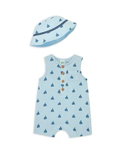 Shop Little Me Boys' Sailboats Romper & Hat Set - Baby In Blue
