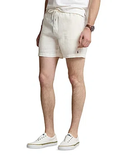 Shop Polo Ralph Lauren Linen Classic Fit 6 Drawstring Shorts In White