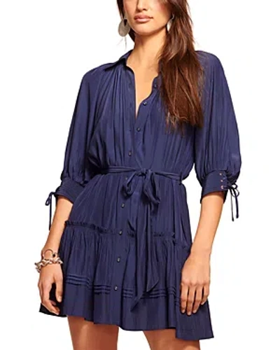 Ramy Brook Alianna Belted Mini Dress In Spring Navy