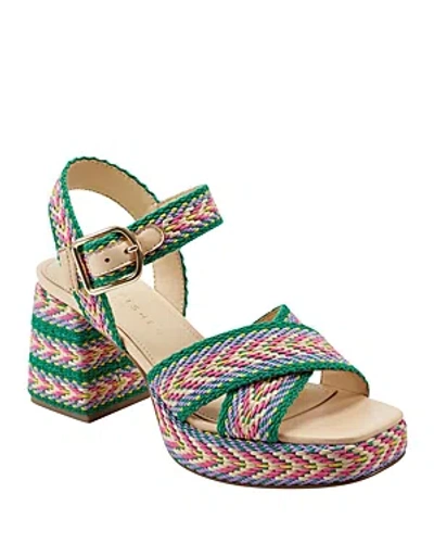 Shop Marc Fisher Ltd Women's Gemmie Strappy Espadrille Platform Sandals In Medium Green