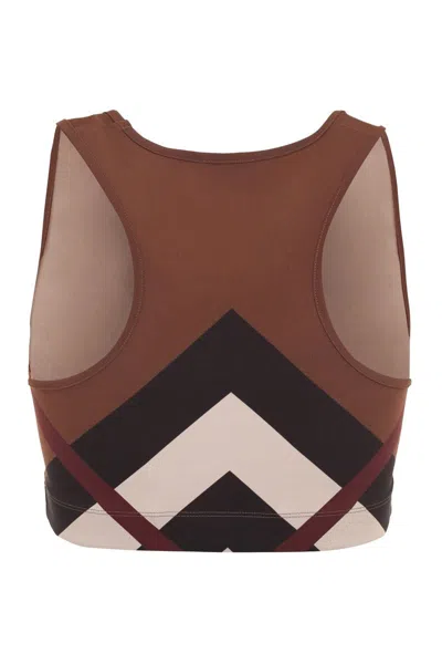Shop Burberry Printed Jersey Top In Brown