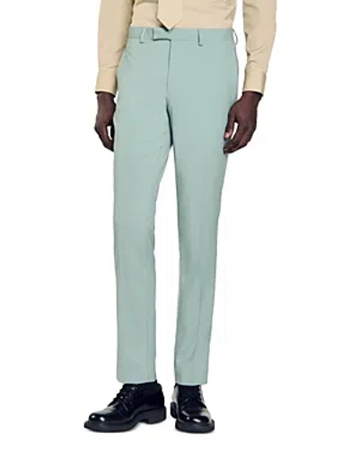 Shop Sandro Classic Fit Suit Pants In Light Green