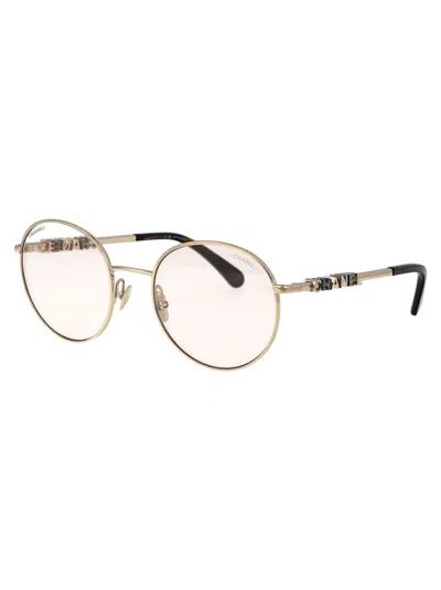 Pre-owned Chanel Sunglasses In C485m4 Gold