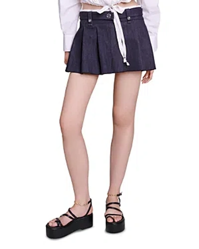 Shop Maje Jinimi Pleated Mini Skirt In Black