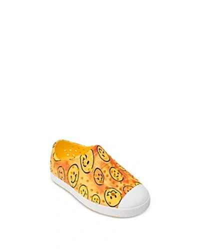 Shop Native Unisex Jefferson Sugarlite Print Shoes - Baby, Toddler In Pineapple Yellow/shell White/happy Tie Dye