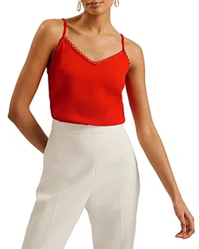Shop Ted Baker Strappy Rouleaux Trims Camisole Top In Red