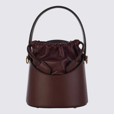 Shop Etro Bordeaux Leather Saturno Bucket Bag