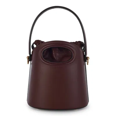 Shop Etro Bordeaux Leather Saturno Bucket Bag