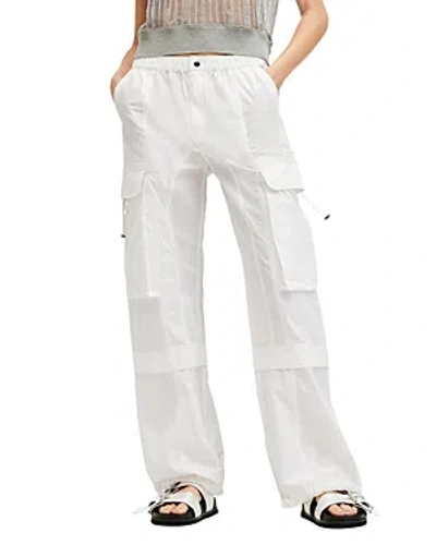 Shop Allsaints Barbara Cotton Cargo Pants In Optic White