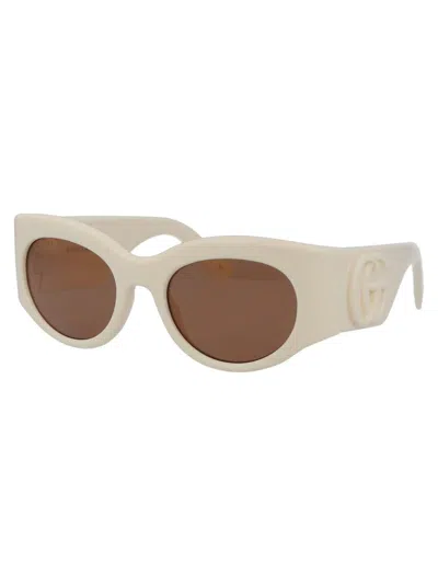 Shop Gucci Sunglasses In 004 Ivory Ivory Brown