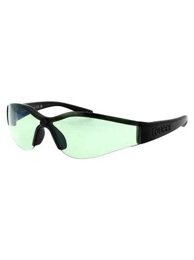 Shop Gucci Sunglasses In 005 Black Black Green