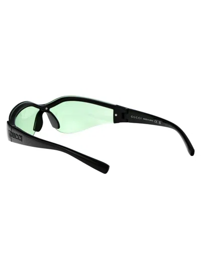 Shop Gucci Sunglasses In 005 Black Black Green