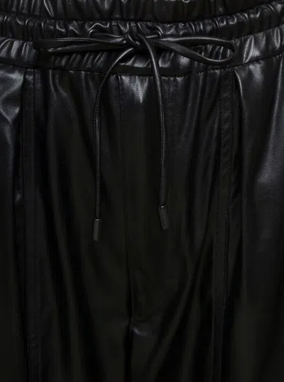 Shop Isabel Marant Étoile 'brina' Black Pants With Drawstring Closure In Shiny Faux Leather Woman