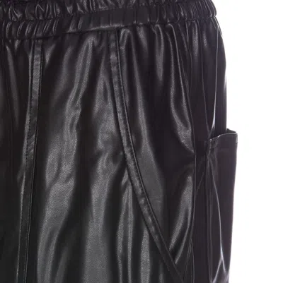 Shop Isabel Marant Étoile 'brina' Black Pants With Drawstring Closure In Shiny Faux Leather Woman