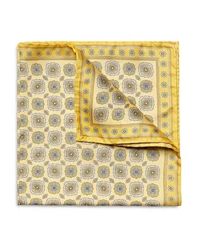 Shop Eton Medallion Tussah Silk Pocket Square In Light Pastel Yellow