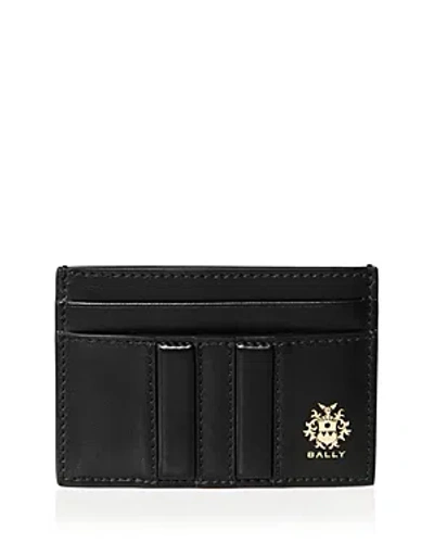 Shop Bally Beckett Leather Card Holder In Black+oro