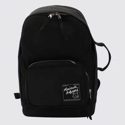Shop Maison Kitsuné Black Backpacks