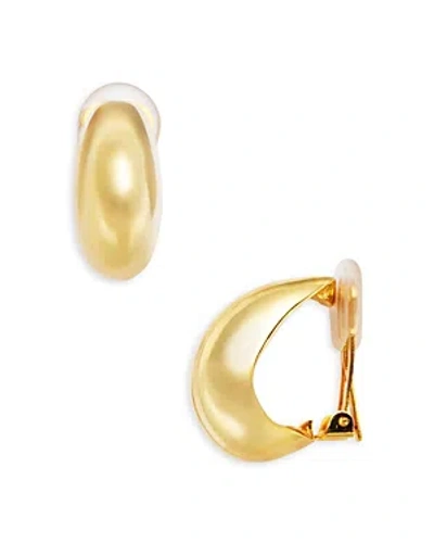 Shop Kenneth Jay Lane Tapered Half Hoop Clip On Earrings In Gold