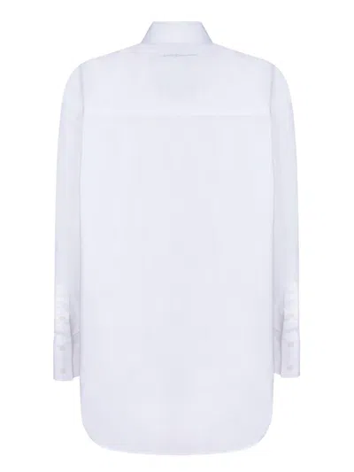 Shop Msgm Shirt With Daisies In White