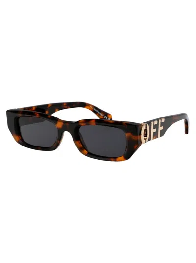 Shop Off-white Sunglasses In 6007 Havana Dark Grey