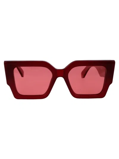 Shop Off-white Sunglasses In 2828 Burgundy