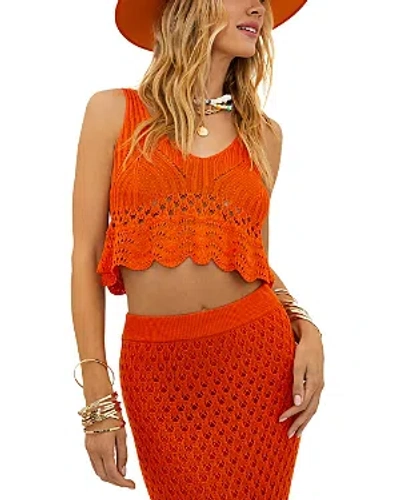Shop Beach Riot Leigh Cropped Tank Top Swim Cover-up In Sunshine Haze