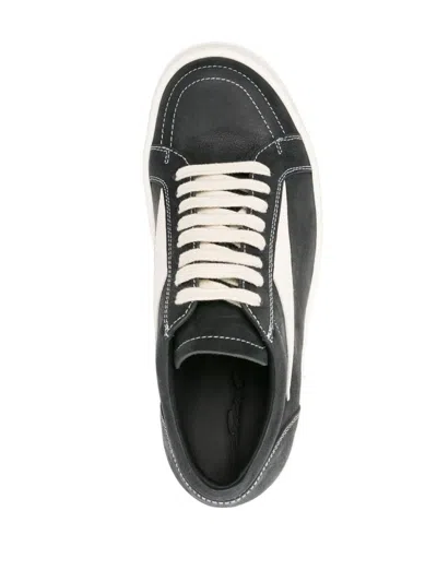 Shop Rick Owens Luxor Leather Sneakers In Black