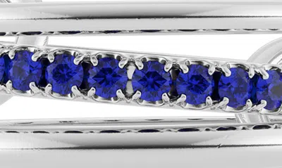 Shop Spinelli Kilcollin Petunia Bleu Sapphire 3-link Stack Ring In Silver