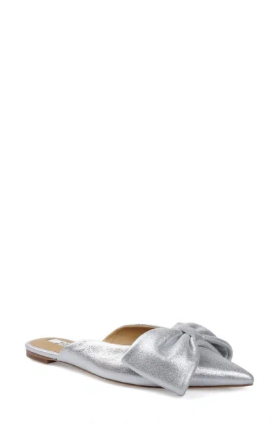 Shop Zigi Mane Bow Mule In Silver