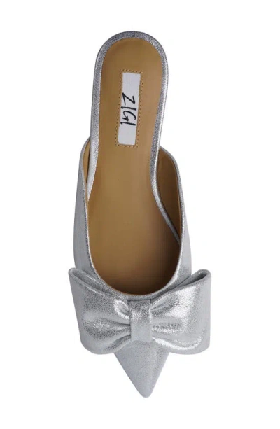 Shop Zigi Mane Bow Mule In Silver